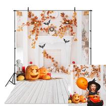 Pano de fundo fotográfico Avezano Fall Maple Leaves Pumpkin 5x7 pés