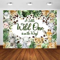 Pano de fundo fotográfico Avezano Safari Baby Shower 3x2m em vinil