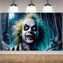 Pano de fundo fotográfico de Halloween Rvsticty Beetlejuice Horror Party