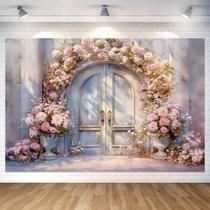 Pano de fundo fotográfico Drgilau Pink Floral 3x2,4m Vinil
