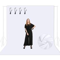 Pano de fundo fotográfico EMART Tecido de poliéster branco de 2,6 x 3 m