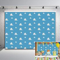 Pano de fundo fotográfico: Fanghui, céu azul, nuvem branca, 150x90cm Pano de fundo fotográfico: Fanghui, céu azul, nuvem branca, 150x90cm