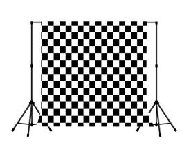 Pano de fundo fotográfico LYLYCTY Checkers preto e branco 5 x 5 pés
