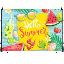 Pano de fundo fotográfico Renaiss Hello Summer em vinil de 2,2 x 1,5 m