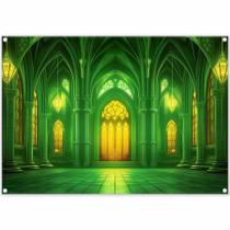 Pano de fundo fotográfico Yriujul Green Castle 7 x 5 pés de poliéster