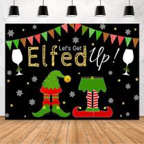 Pano de fundo MEHOFOND Let's Get Elfed Up Xmas Vinil 210x150cm