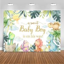 Pano de fundo Mocsicka Dinosaur Baby Shower Sweet Boy Dino Blue