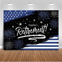 Pano de fundo Mocsicka Happy Retirement azul marinho 210x150cm