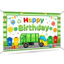 Pano de fundo Mocsicka Trash Truck Decoração de aniversário 180x110cm