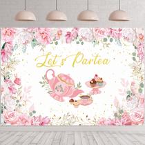 Pano de fundo para festa de chá Tegeme Let's Partea Party 220x150cm