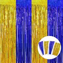 Pano de fundo Party Streamers BEISHIDA azul e dourado x4 (1 m x 2,5 m)