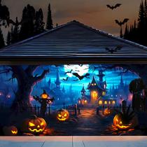 Pano de fundo pendurado para banners de porta de garagem de Halloween 2,1x4,9m Pano de fundo pendurado para banners de porta de garagem de Halloween 2,1x4,9m
