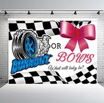 Pano de fundo PHMOJEN Burnouts or Bows Gender Reveal 2,1x1,5 m