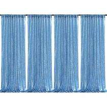 Pano de fundo QueenDream Baby Blue Sequin 61x244 cm 4 peças Pano de fundo QueenDream Baby Blue Sequin 61x244 cm 4 peças