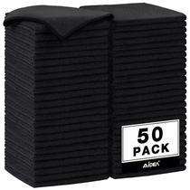 Pano de limpeza AIDEA 50 unidades 30 x 30 cm microfibra preto