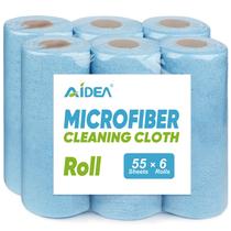 Pano de limpeza AIDEA Microfiber 55 folhas, 6 rolos, azul Pano de limpeza AIDEA Microfiber 55 folhas, 6 rolos, azul