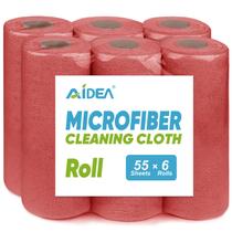 Pano de limpeza AIDEA Microfiber 55 folhas (6 rolos) vermelho Pano de limpeza AIDEA Microfiber 55 folhas (6 rolos) vermelho