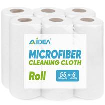 Pano de limpeza AIDEA Microfiber White 55 folhas (6 rolos) Pano de limpeza AIDEA Microfiber White 55 folhas (6 rolos)