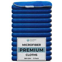 Pano de limpeza de microfibra EvaClean Premium 16x16cm azul, pacote com 12 Pano de limpeza de microfibra EvaClean Premium 16x16cm azul, pacote com 12