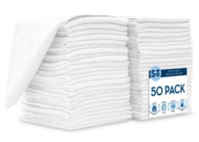 Pano de limpeza de microfibra S&T INC. Pacote com 50 29 cm x 29 cm branco Pano de limpeza de microfibra S&T INC. Pacote com 50 29 cm x 29 cm branco