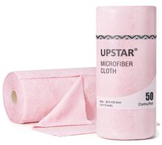 Pano de limpeza de microfibra UPSTAR 30x30cm 50 pacotes/rolo rosa