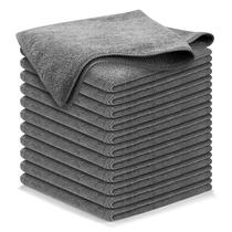 Pano de limpeza de microfibra USANOOKS Grey 12 pacotes 32x32cm Pano de limpeza de microfibra USANOOKS Grey 12 pacotes 32x32cm