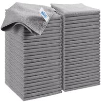Pano de limpeza HOMEXCEL Microfiber Grey, pacote com 50, 29x29cm