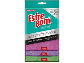 Pano de Limpeza Microfibra Bettanin EsfreBom - Alta Performance Multiuso 3 Unidades