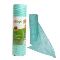 Pano de Limpeza Microfibra Multiuso Rolo MBlife Azul Laranja ou Verde 30X50cm
