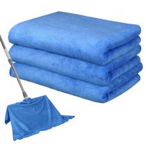 Pano de limpeza Newwiee, microfibra extra grande, 3 peças, azul