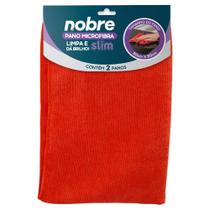 Pano de microfibra 60x80cm ( pacote c/ 2 unid.) vermelho Slim - Nobre Pano de microfibra 60x80cm ( pacote c/ 2 unid.) vermelho Slim - Nobre