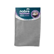 Pano de microfibra 60x80cm (pct c/2 un) cinza Slim - Nobre