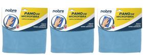 Pano de Microfibra Azul 40cm x 40cm - Kit com 03 pacotes com 02 - (Total: 06 panos)
