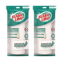 Pano de Pia Reutilizável Lavável Absorve+ Flash Limp Kit 100 Unidades
