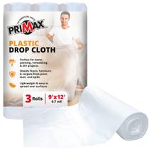 Pano de plástico PRIMAX Clear, 2,7 x 3,6 m, impermeável, pacote com 3 unidades