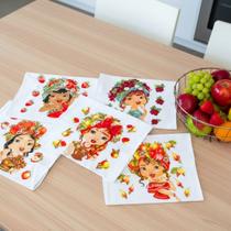 Pano De Prato Artesanato Bonecas Frutas Tropicais Kit C/5