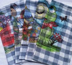 Pano de Prato Atacado Estampado Kit com 30 Unidades Sacaria