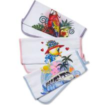 Pano De Prato Atacado Vies Estampado Kit Com 10 Peças