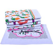 Pano de Prato Atoalhado com Estampa 45X66 - 6 unidades