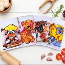 Pano De Prato Básico Estampado Atacado Kit C/200 Pano De Prato Básico Estampado Atacado Kit C/200