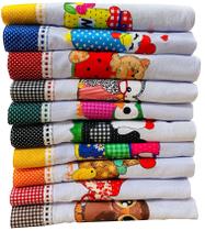 Pano De Prato Bordado Atacado Patchwork Kit Com 5 Peças