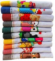 Pano De Prato Bordado Atacado Patchwork Kit Com 5 Peças