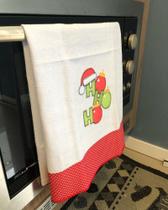 Pano de Prato Bordado Natal Ultra Macio 100% Algodão