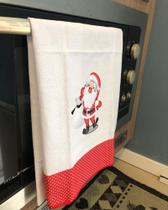Pano de Prato Bordado Natal Ultra Macio 100% Algodão