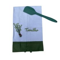 Pano De Prato Bordado Para Cozinha Com Espatula Grande