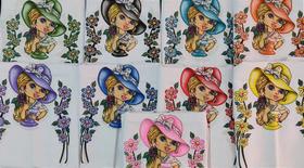 Pano de Prato com Bainha Bonecas Dafne 50x73cm - Nova Era - Ideal para Artesanato