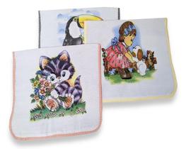 Pano De Prato Com Viés Estampado 67X41 - 50 Unidades