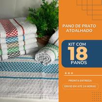 Pano de Prato Copa Atoalhado Cozinha Grande Kit 18 Panos