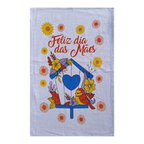 Pano De Prato Copa KazzaVip Sacaria 95% Algodão Mae 50cmx70cm Estampado Feliz dia das Maes Branco Pano De Prato Copa KazzaVip Sacaria 95% Algodão Mae 50cmx70cm Estampado Feliz dia das Maes Branco