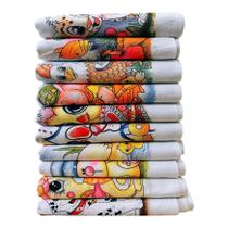 Pano De Prato Estampado Bainha Atacado Kit Com 10 Peças